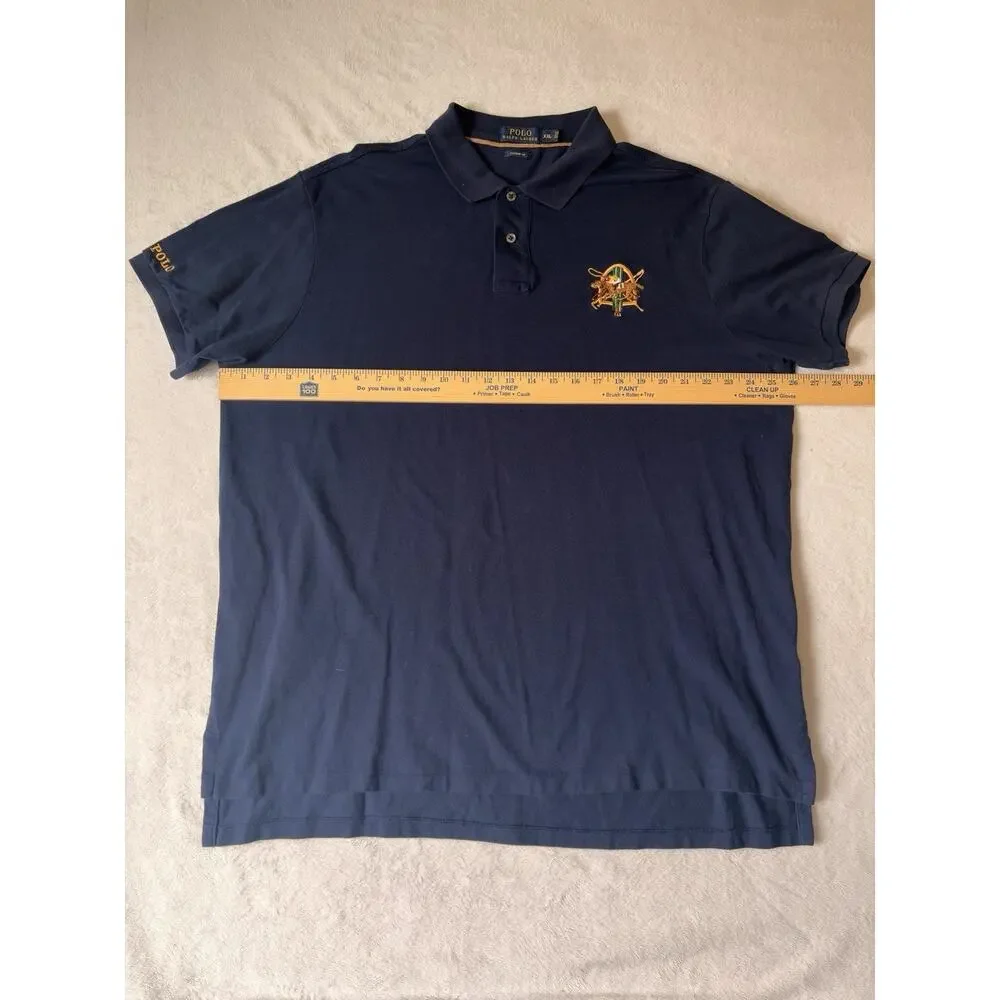Polo Ralph Lauren Size XXL Custom Fit Blue Polo Shirt Crest